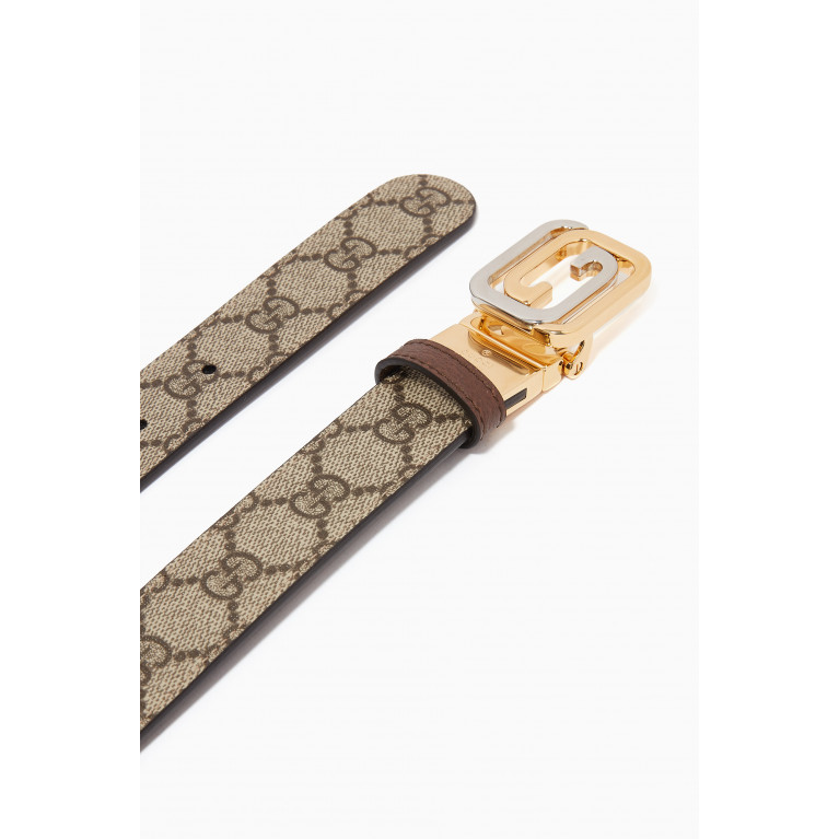 Gucci - Squared Interlocking G Buckle Belt in Logo Canvas