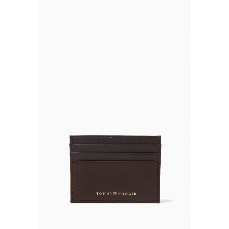 Tommy Hilfiger - Logo Cardholder in Premium Leather Brown