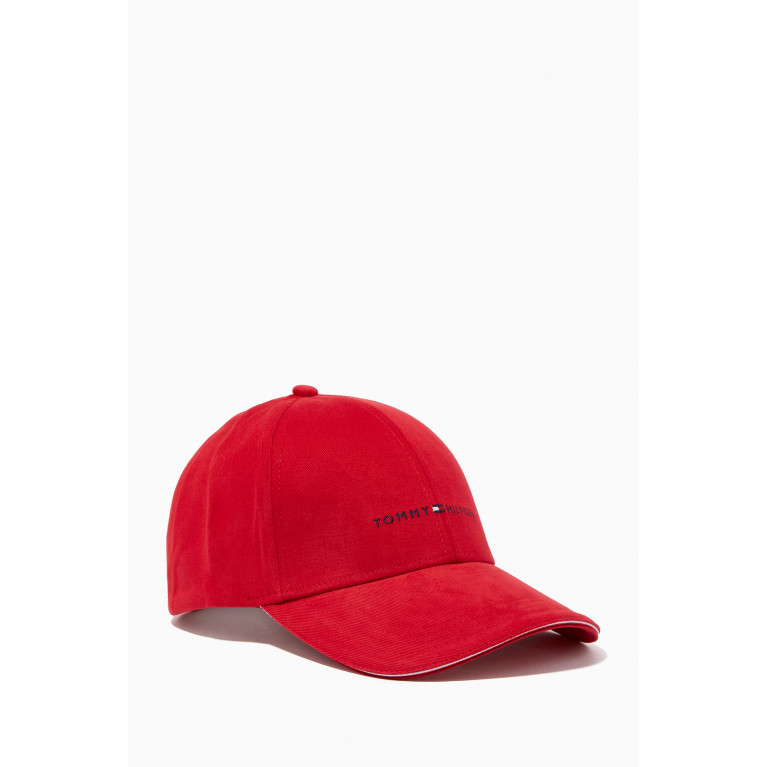 Tommy Hilfiger - Logo Corporate Cap in Cotton-twill Red