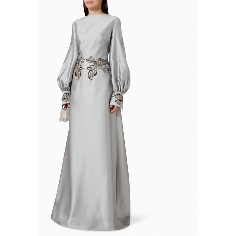 Reem Acra - Embellished Gown in Mikado
