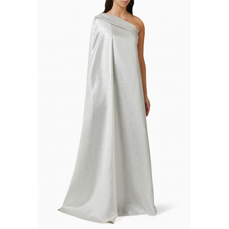 Reem Acra - One-Shoulder Gown in Lamé