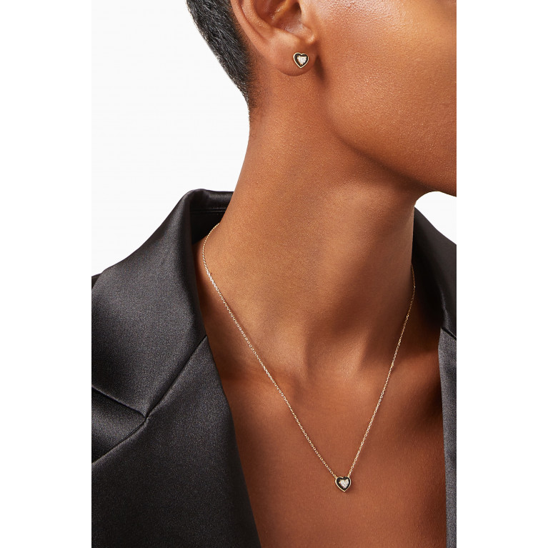 Savolinna - Mini Heart-shaped Diamond Necklace in 18kt Yellow Gold