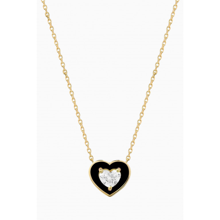 Savolinna - Mini Heart-shaped Diamond Necklace in 18kt Yellow Gold