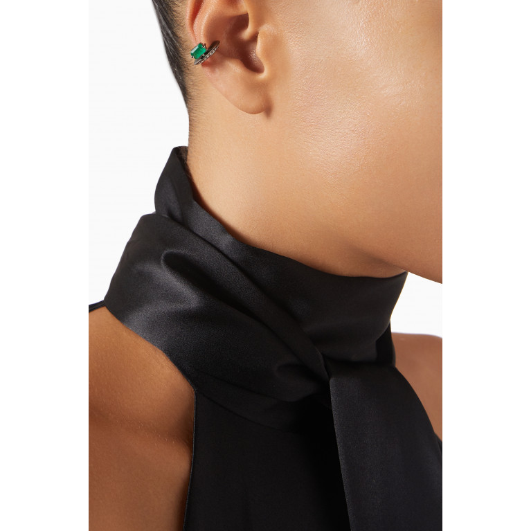 Savolinna - Linette Emerald Diamond Ear Cuff in 18kt Gold