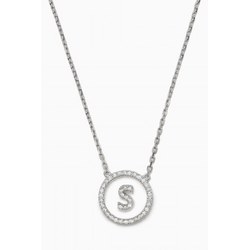 Savolinna - A2Z "S" Letter Diamond Crystal Necklace in 18kt White Gold