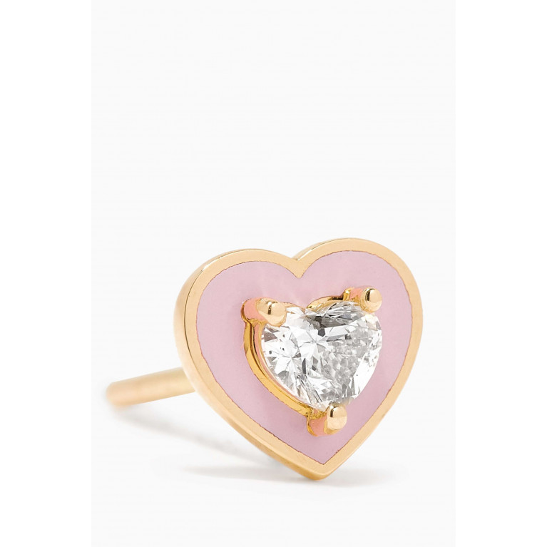 Savolinna - Mini Heart-shaped Diamond Studs in 18kt Yellow Gold