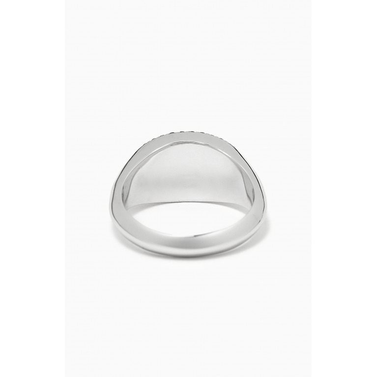 Savolinna - Marquise Signet Diamond Ring in 18kt White Gold