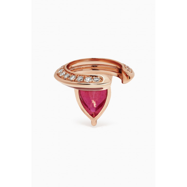 Savolinna - Linette Piorra Ruby Diamond Ear Cuff in 18kt Rose Gold