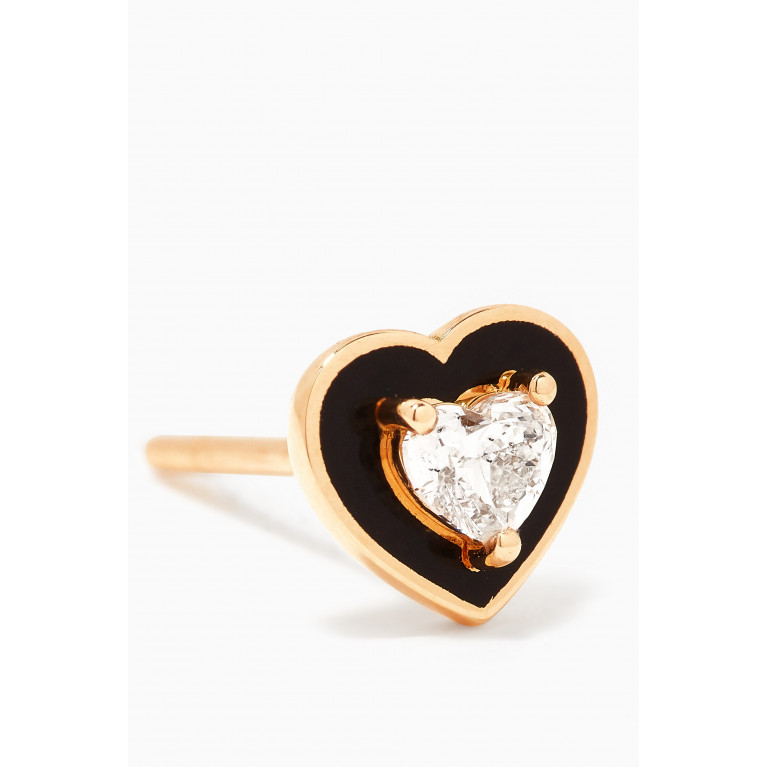 Savolinna - Mini Heart-shaped Diamond Studs in 18kt Yellow Gold