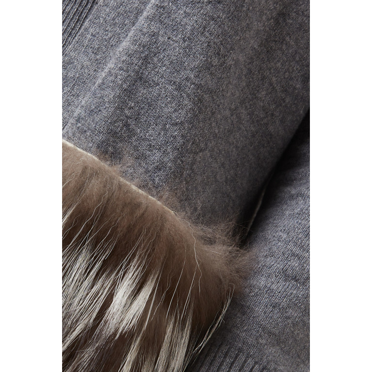 Izaak Azanei - Fox Fur-trim Cardigan in Merino Wool & Cashmere