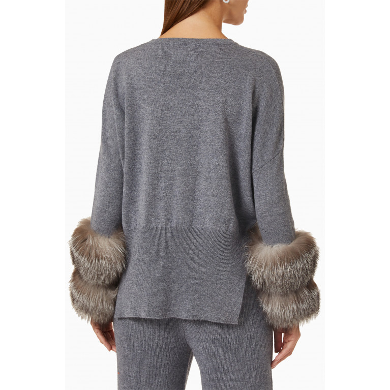 Izaak Azanei - Fox Fur-cuff Sweater in Merino Wool & Cashmere