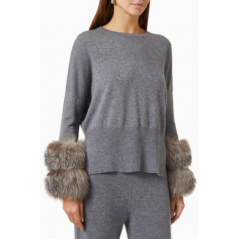 Izaak Azanei - Fox Fur-cuff Sweater in Merino Wool & Cashmere