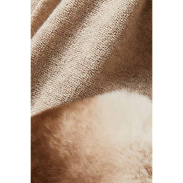 Izaak Azanei - Chinchilla-cuff Buttoned Cardigan in Merino Wool & Cashmere