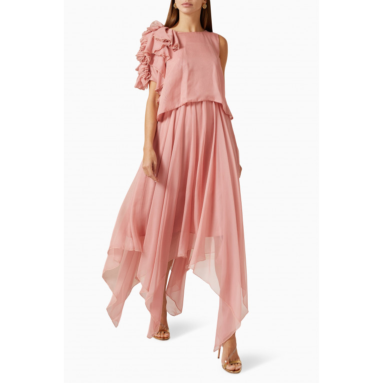 Amri - Layered Midi Dress Pink