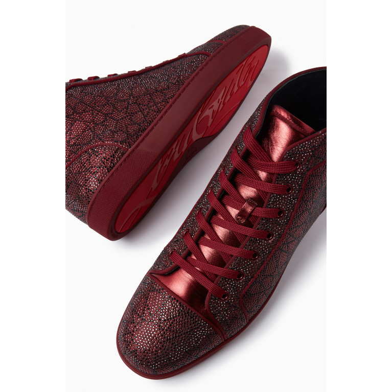 Christian Louboutin - Louis Strass Moucharabieh Sneakers in Laminated Nappa & Suede