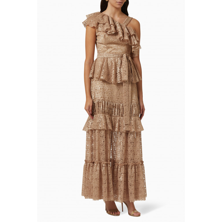 NASS - Tiered Maxi Dress in Lace Neutral
