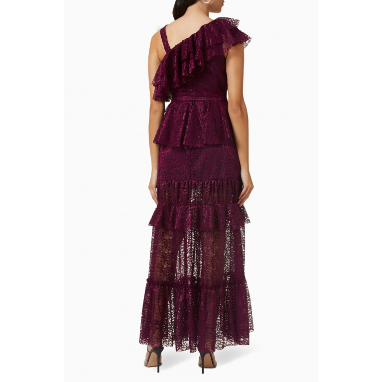 NASS - Tiered Maxi Dress in Lace Purple