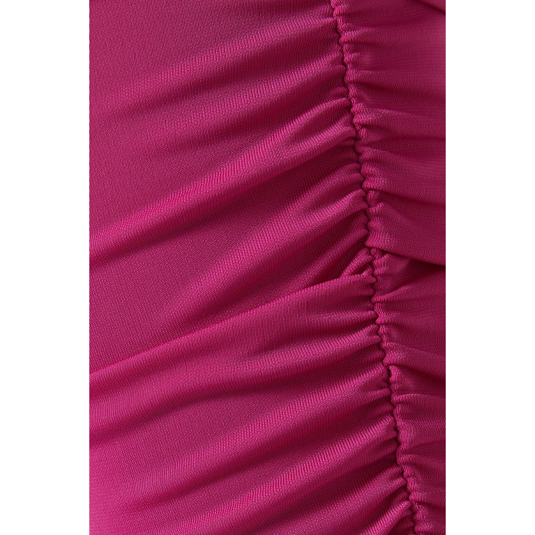 The Andamane - Linda Off-shoulder Draped Midi Dress in Viscose-jersey Pink
