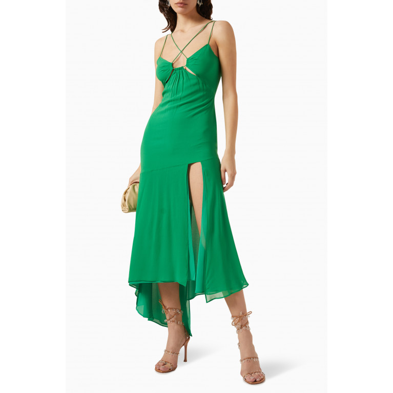 The Andamane - Layla Open-back Midi Dress in Stretch-georgette
