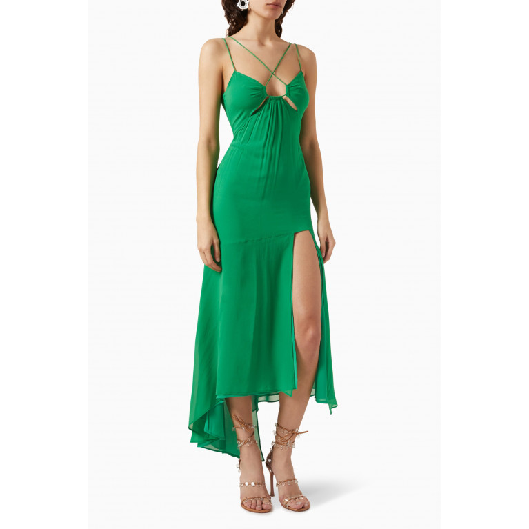 The Andamane - Layla Open-back Midi Dress in Stretch-georgette