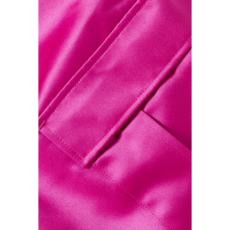 The Andamane - Lizzo Wide-leg Cargo Pants in Satin Crepe Pink