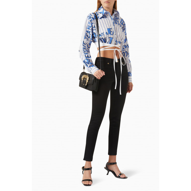 Versace Jeans Couture - Cropped Logo Shirt in Poplin
