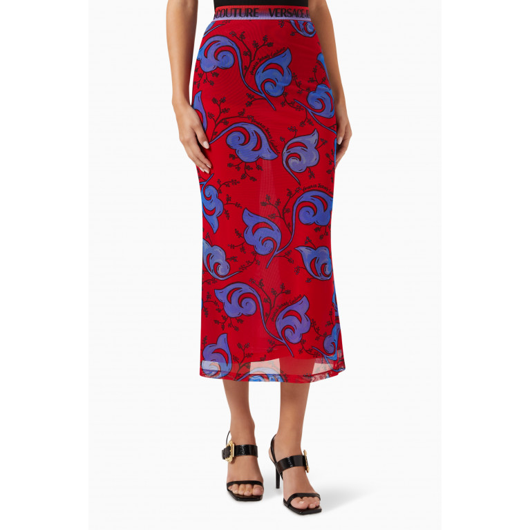 Versace Jeans Couture - Printed Midi Skirt in Tulled