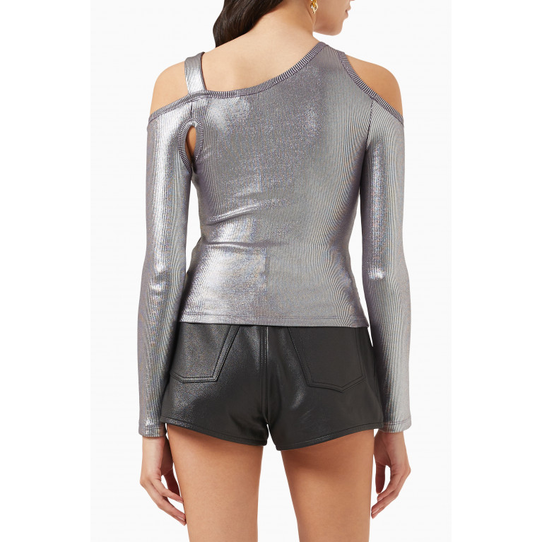 Versace Jeans Couture - Baroque Buckle Cut-out Top in Nylon