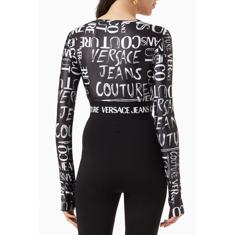 Versace Jeans Couture - Doodle Logo Crop Top in Nylon