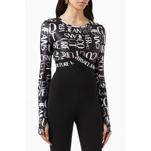 Versace Jeans Couture - Doodle Logo Crop Top in Nylon