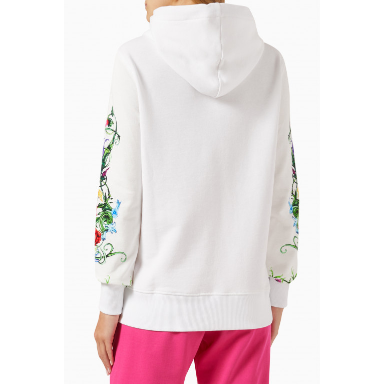 Versace Jeans Couture - V-Emblem Garden Print Hoodie in Cotton-fleece