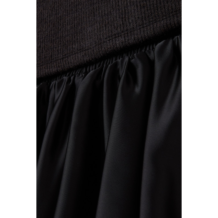Habitual - Rib Knit Top & Skirt Set in Acrylic & Polyester Black