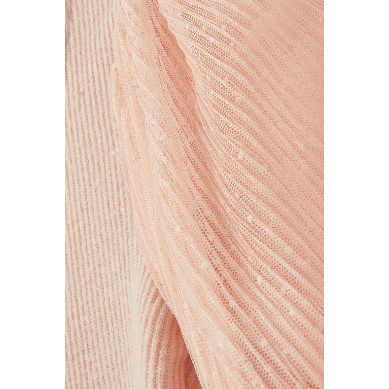 Habitual - Rib-knit Top & Skirt Set Pink