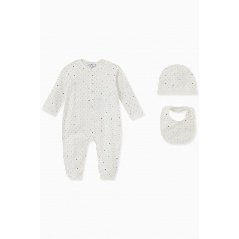 Emporio Armani - Logo Sleepsuit Set in Cotton White