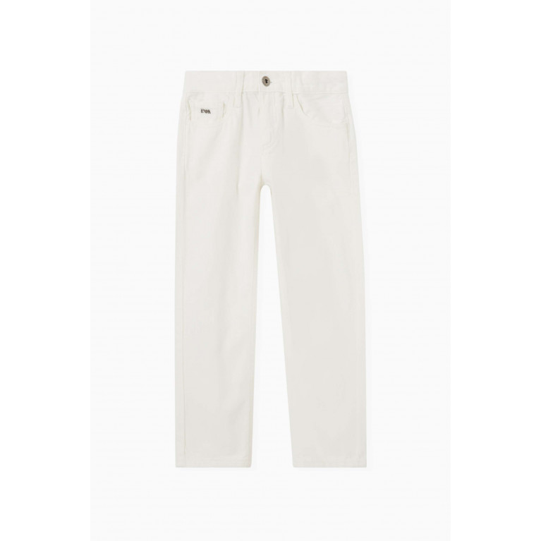 Emporio Armani - Logo Slim-fit Jeans in Denim White
