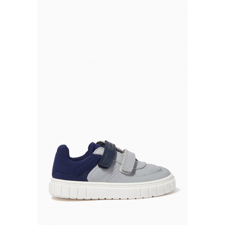 Emporio Armani - Two-toned Logo Sneakers in Leather Grey
