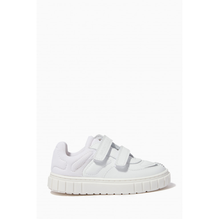 Emporio Armani - Embossed Logo Sneakers in Leather White