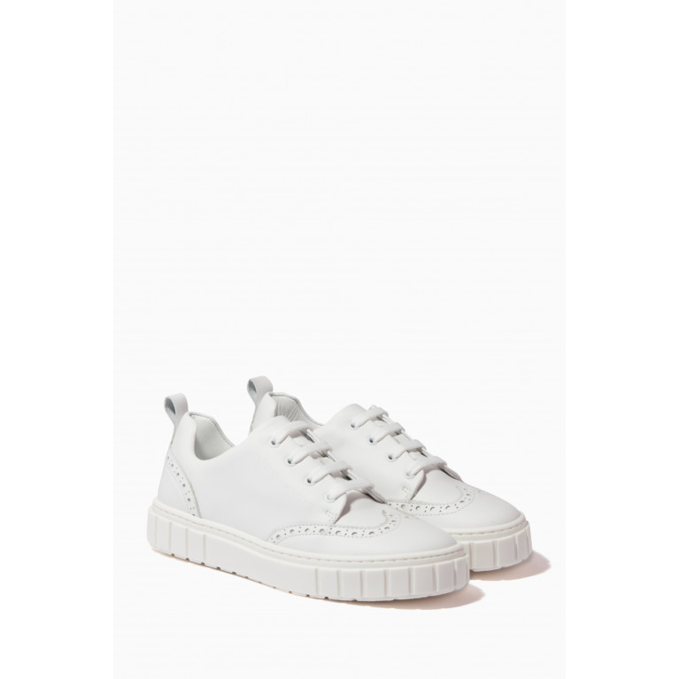 Emporio Armani - Canvas Lace-up Sneakers in Leather