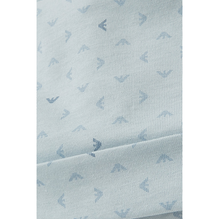Emporio Armani - Eagle Logo Print Beanie in Cotton