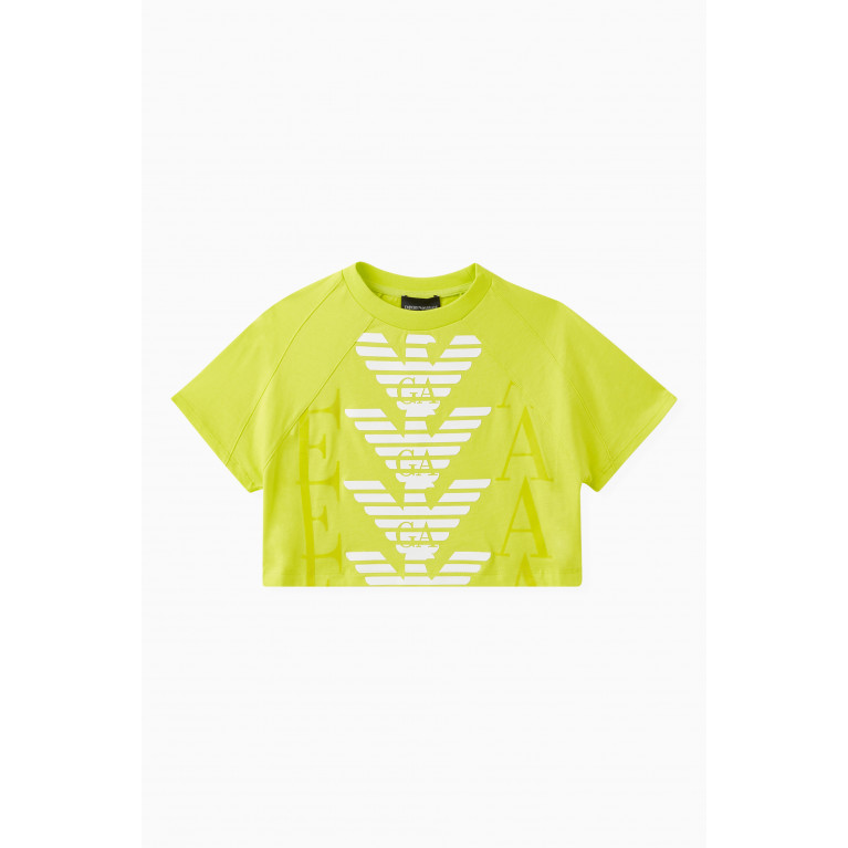 Emporio Armani - Graphic Logo Print T-shirt in Cotton Jersey Yellow