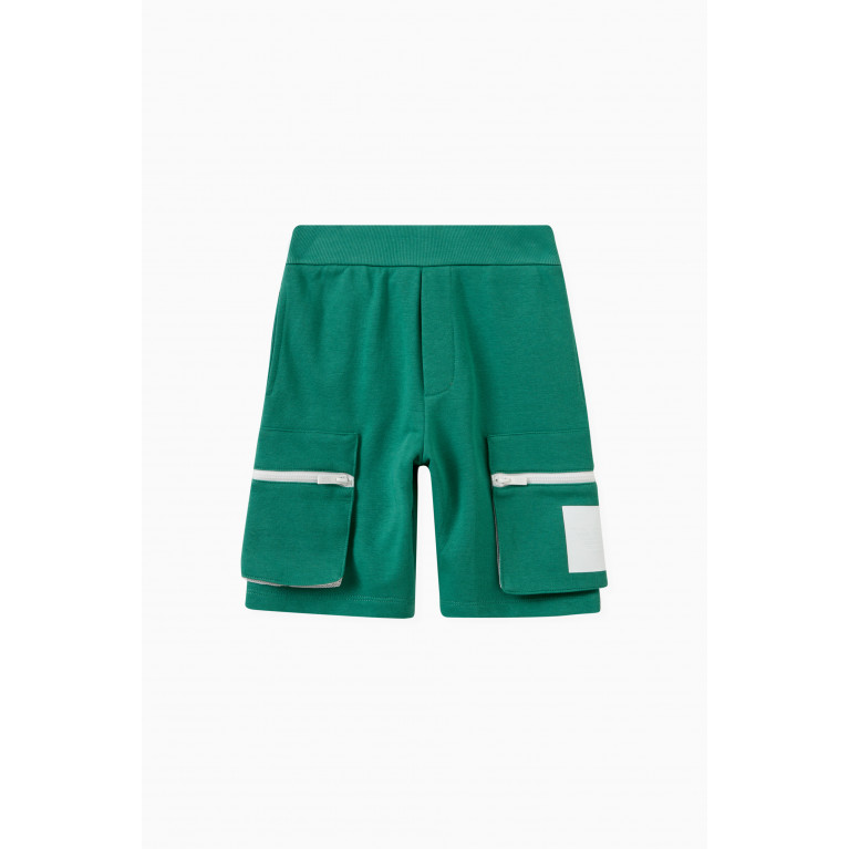 Emporio Armani - Zip Pocket Cargo Shorts in Cotton Blend Green