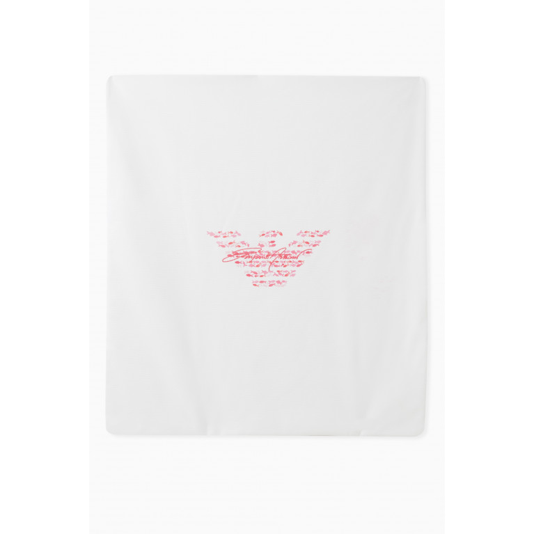 Emporio Armani - Fish Print Logo Blanket in Cotton Pink