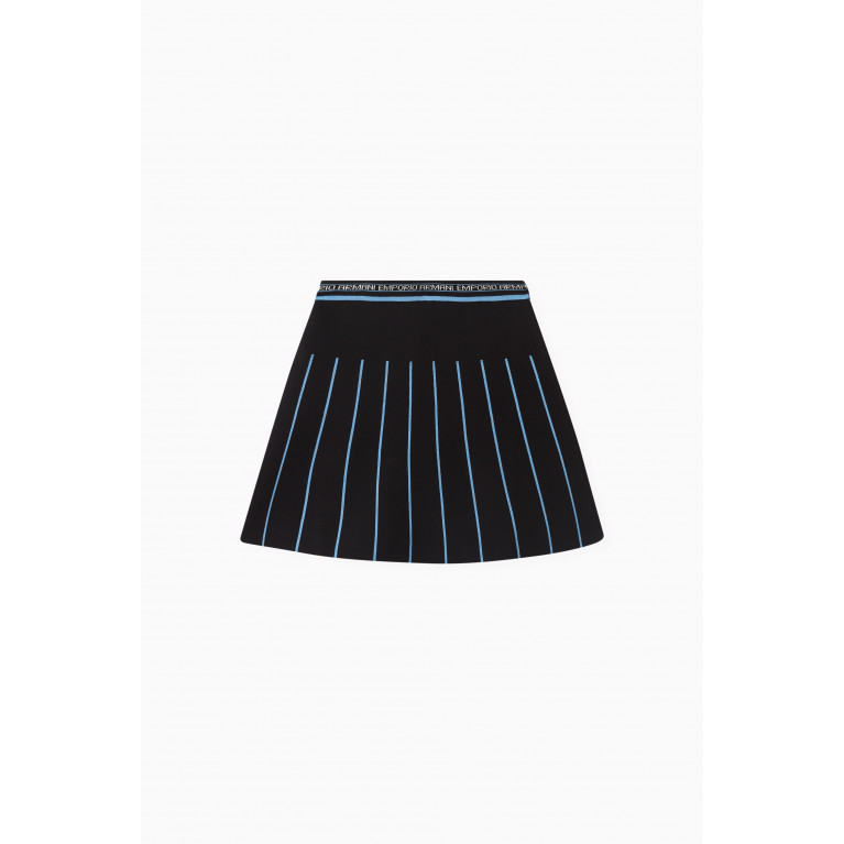 Emporio Armani - Striped Logo Skirt in Cotton