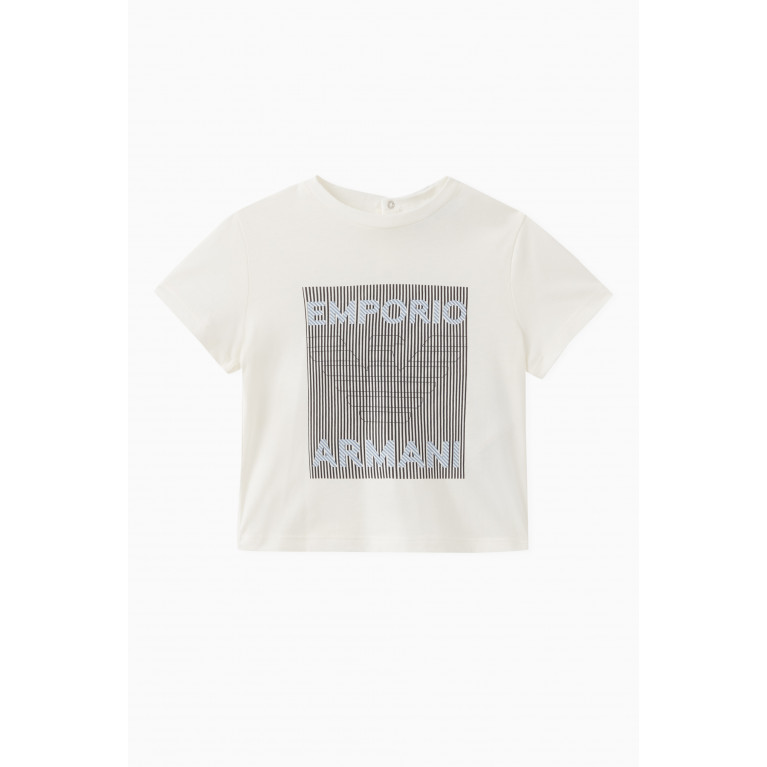 Emporio Armani - Graphic Logo Print T-shirt in Cotton Jersey White