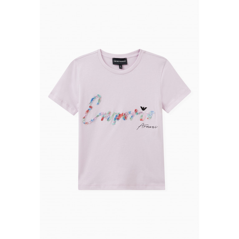 Emporio Armani - Graphic Logo T-shirt in Cotton Pink