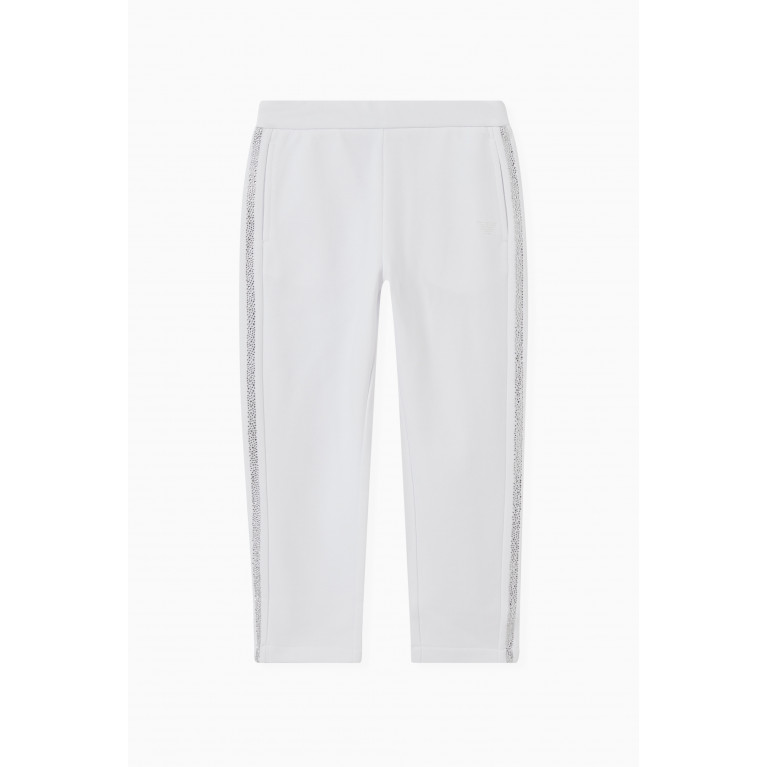 Emporio Armani - Embellished Sweatpants in Cotton White