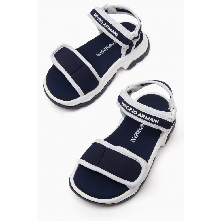 Emporio Armani - EA Logo Velcro Strap Sandals Blue