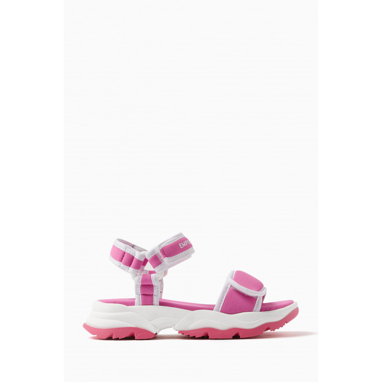 Emporio Armani - EA Logo Velcro Strap Sandals Pink
