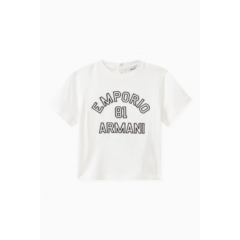 Emporio Armani - Logo T-shirt in Cotton Jersey White
