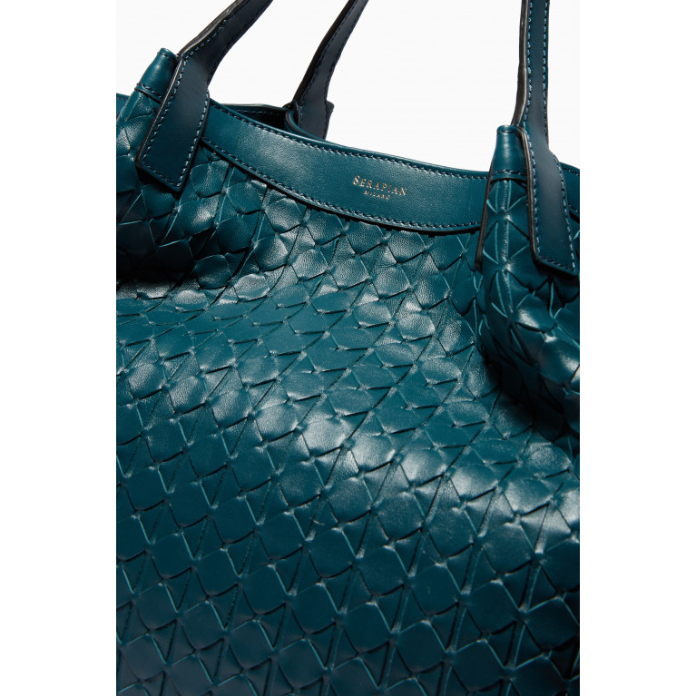 Serapian - Secret Tote Bag in Mosaico Nappa Blue